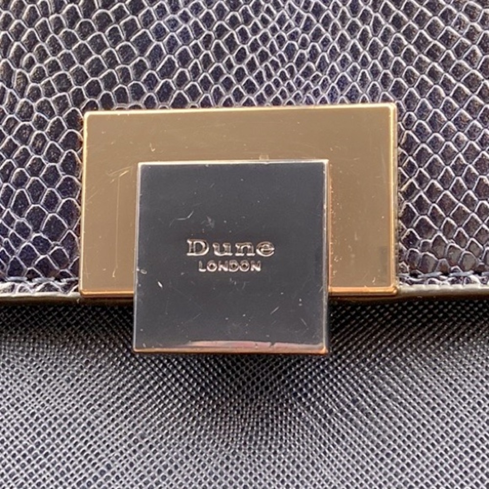 Dune London Textured Navy Blue With Gold Hardware Handbag Crossbody Purse - Picture 2 of 13